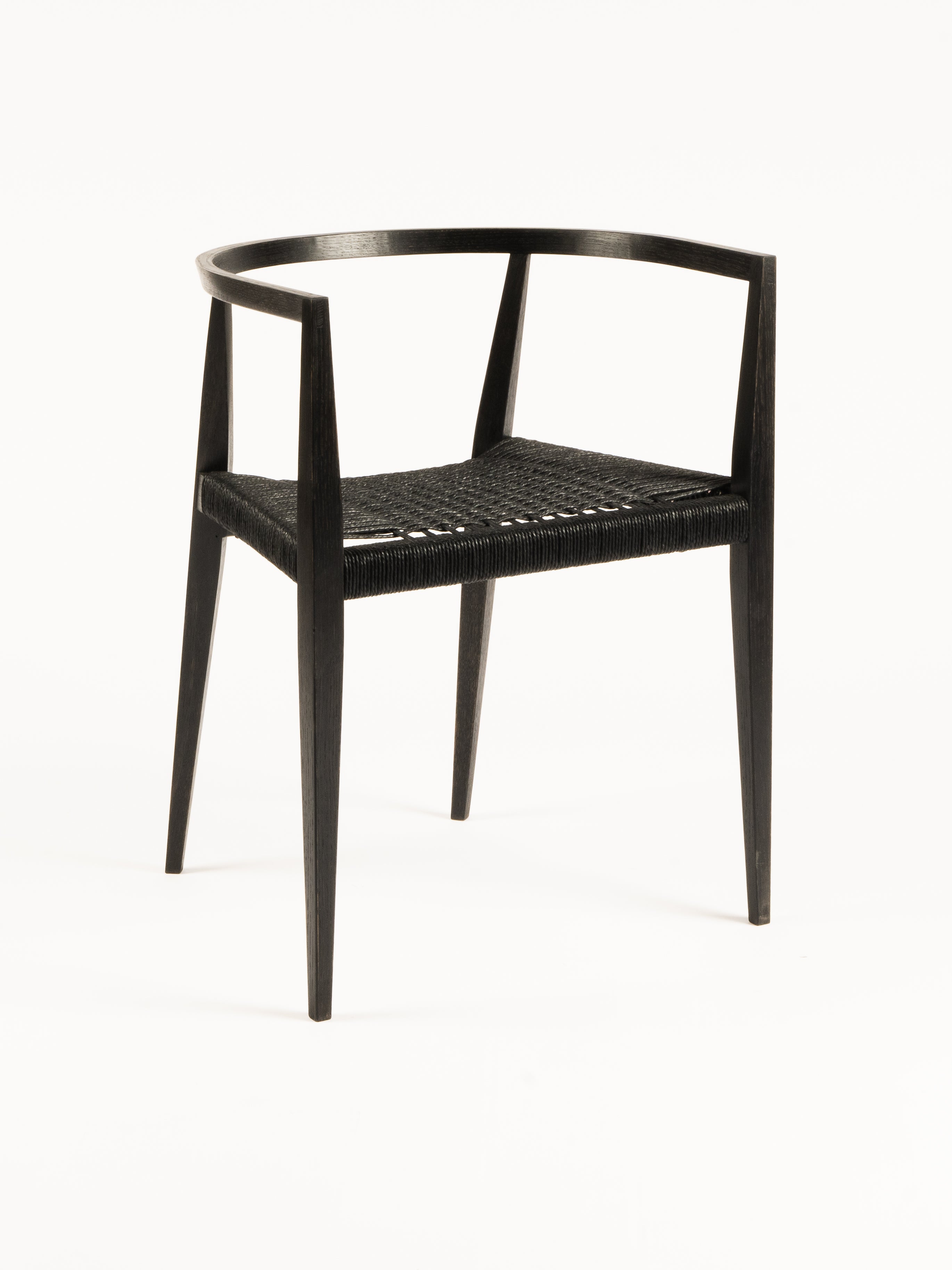 lehn chair ebonised oak, papercord black