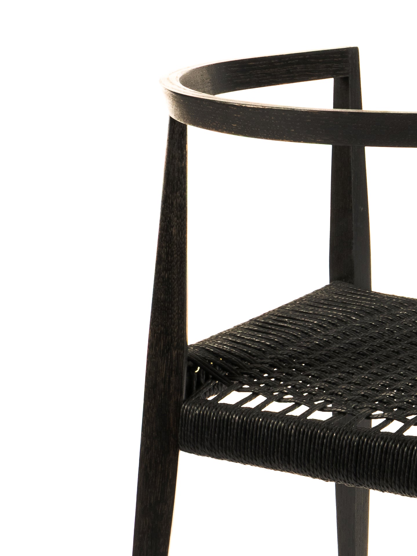 lehn chair ebonised oak, papercord black